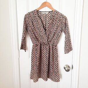 Oh My Love London Patterned 3/4 Sleeve Mini Dress Size XS